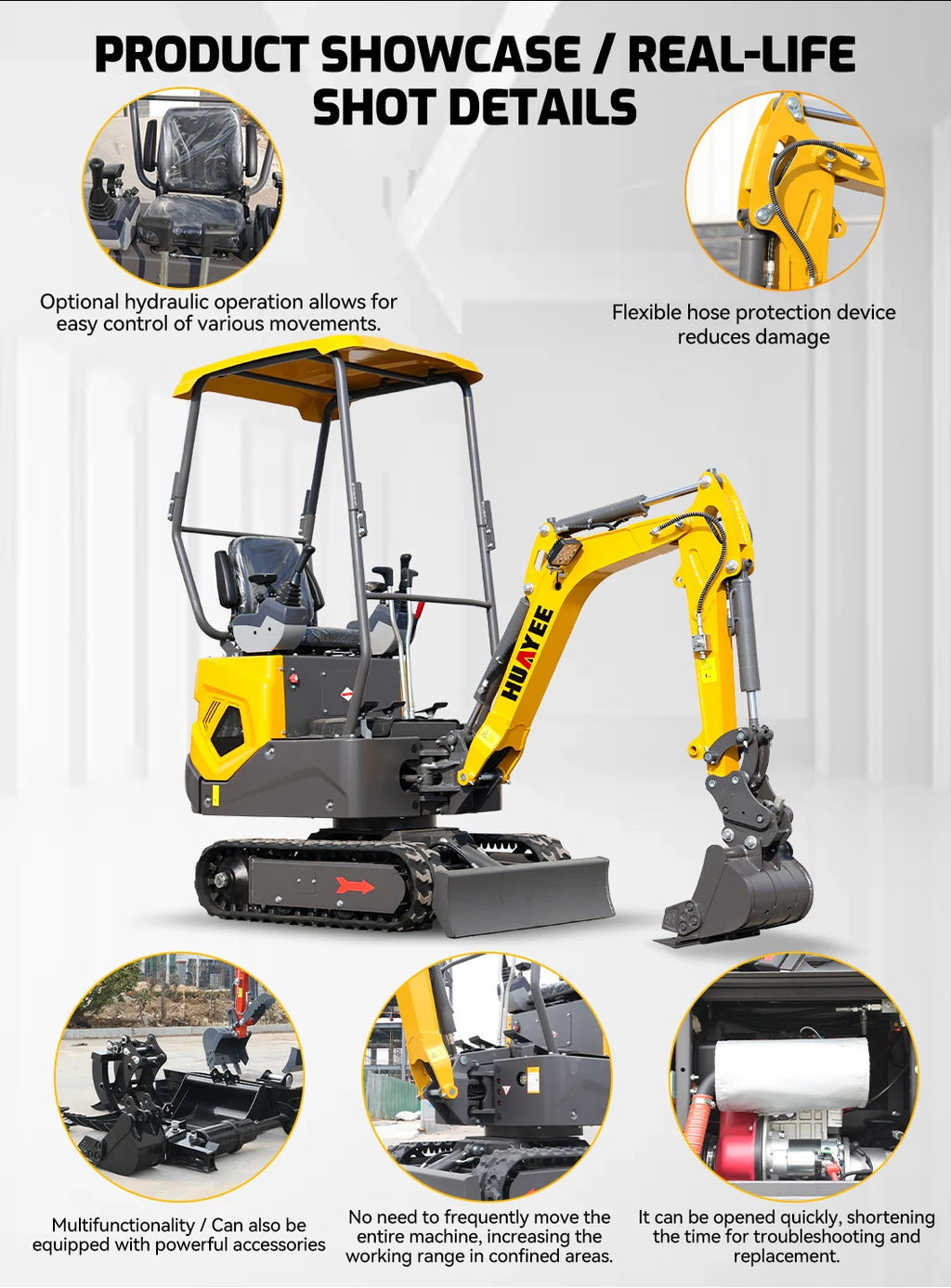 Hydraulic Mini Excavator Prices Multifunctional EPA Engine Small Diggers Portable Excavadora Customize Mini Small Excavators