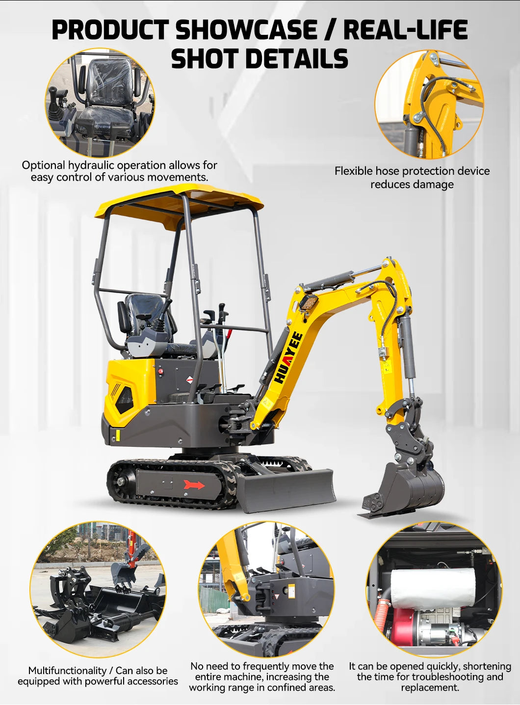 Hydraulic Mini Excavator Prices Multifunctional EPA Engine Small Diggers Portable Excavadora Customize Mini Small Excavators
