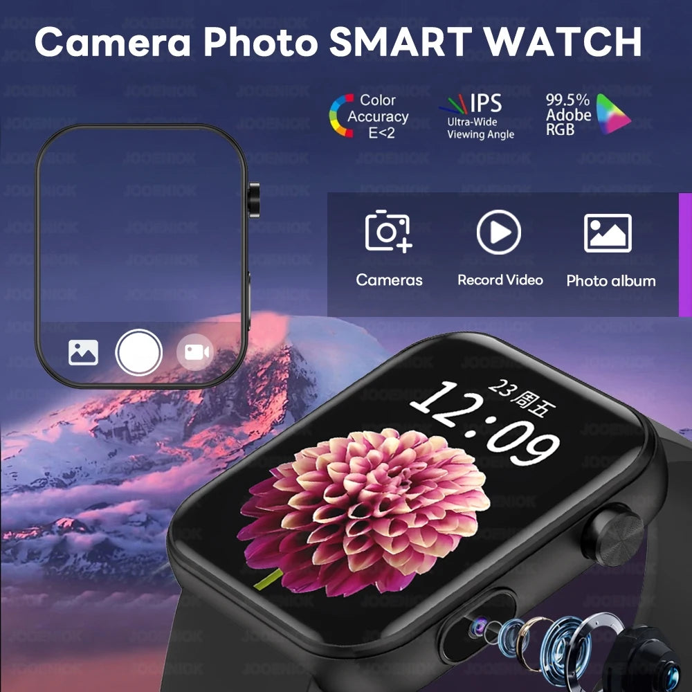 2025 New Smart Watch Women Men HD Camera Record Video Heart Rate 512MB Memory Music Sport Waterproof Bluetooth Call Smartwatch