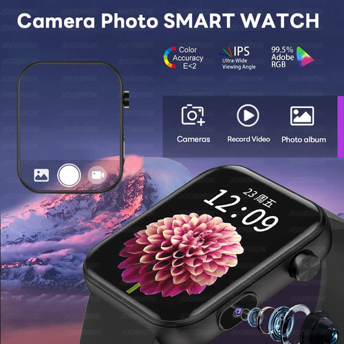 2025 New Smart Watch Women Men HD Camera Record Video Heart Rate 512MB Memory Music Sport Waterproof Bluetooth Call Smartwatch