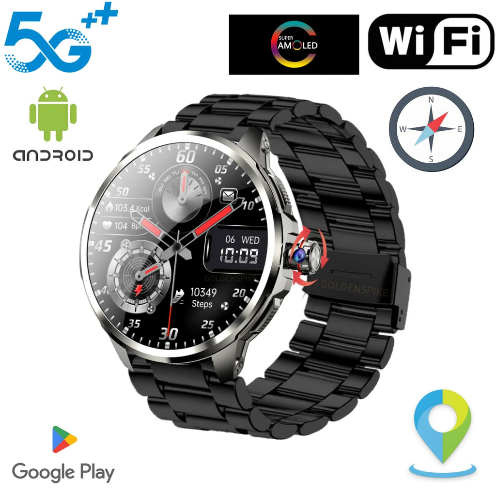 Goldenspike 32GB+256GB Smartwatch 4G/5G LTE 900W Rotary HD Camera GPS WIFI HiSportPro App Bluetooth Smart Watch For IOS Android