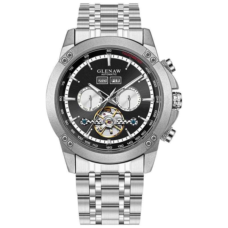 Glenaw high-end brand fully automatic mechanical multi-function watch men's business personality trend waterproof watch