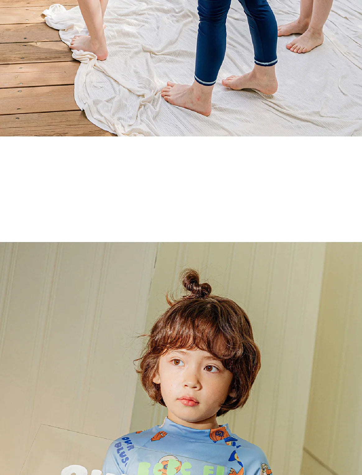 Swimming Suit for Girls Boys Cute Printed Long Sleeve Trousers Beach Swimwear for Kids Quick-dry Swimdress