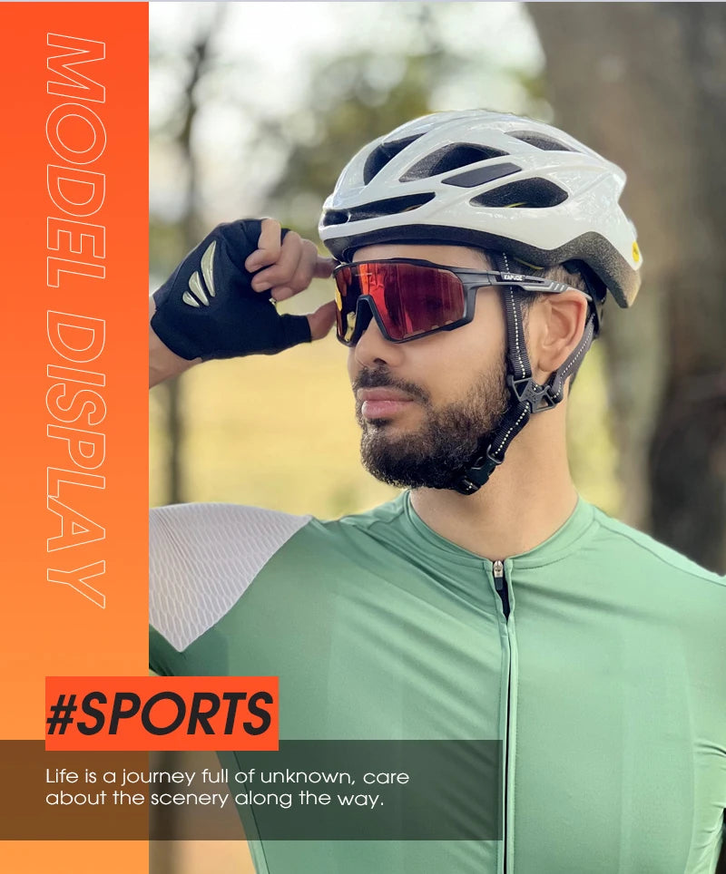 Kapvoe UV400 Racing Bike Glasses Eyewear MTB Cycling Sunglasses Cycling Glasses  Polarized Men's Sunglasses Women Sport Goggles