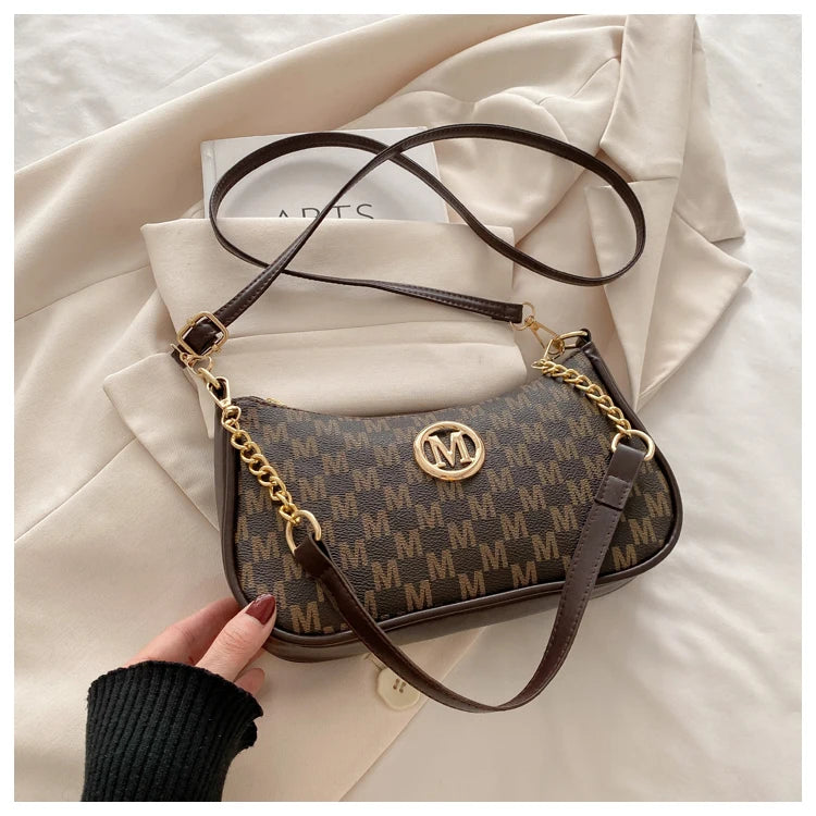 Vintage Floral Print Underarm Bag Women's Crossbody Shoulder Bag Casual Versatile Small Bag Popular Female Fashion Design