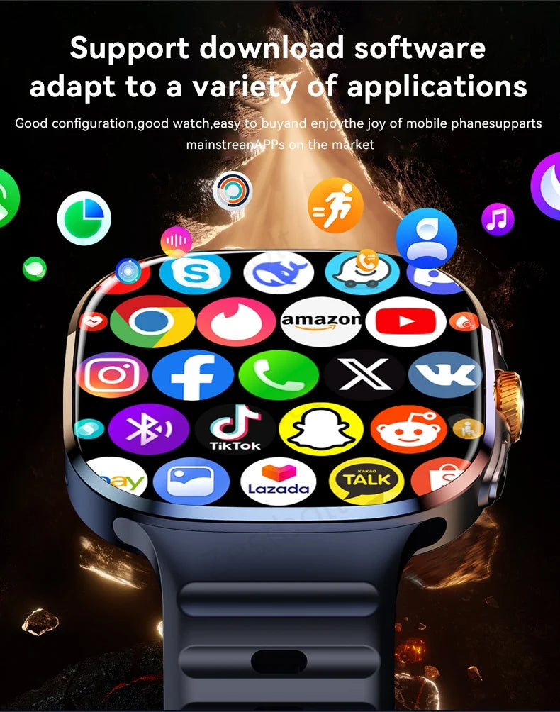 Original M99 Smartwatch with 2.4 Inch AMOLED Screen 4G/5G SIM Card Slot GPS WiFi 190° Rotating Camera Android 10.0 Gaming Watch