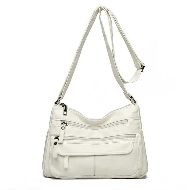 Large Capacity Soft Leather Shoulder Bag Casual Crossbody Bag for Middle-Aged Women 2025 New Style Versatile Mom Bag