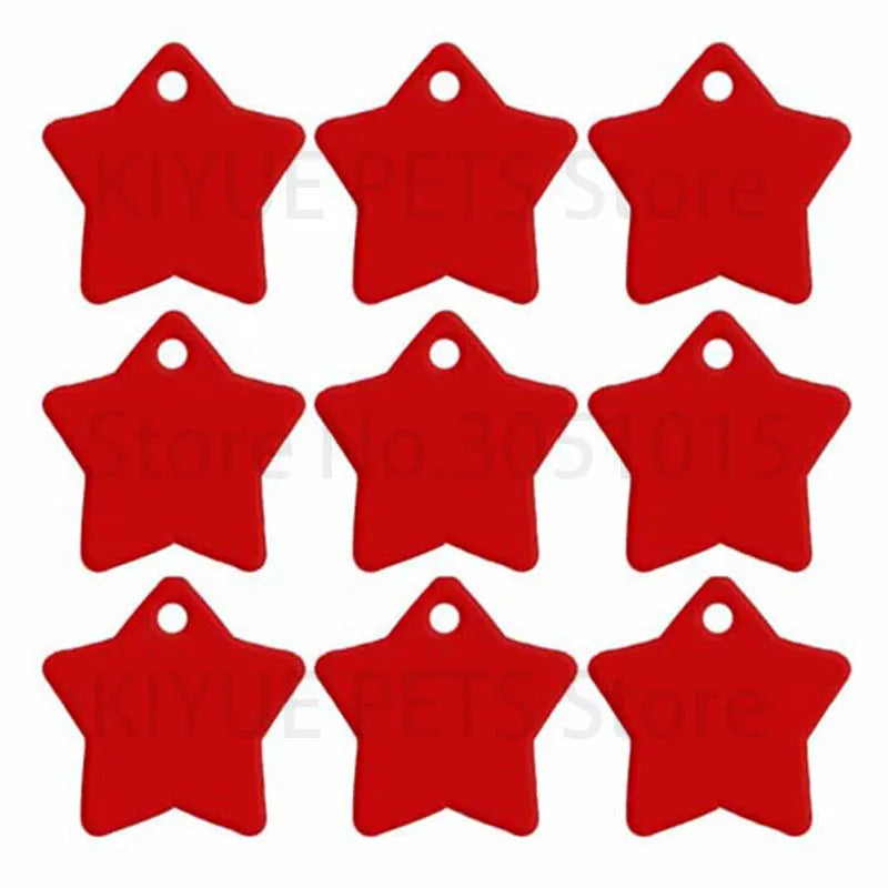 Wholesale 20Pcs Anti-lost Dog Tag For Collars Dog Name ID Tags Gifts for Dog Star Pet Collar Tags for Dog Owner Engraved Pet Tag