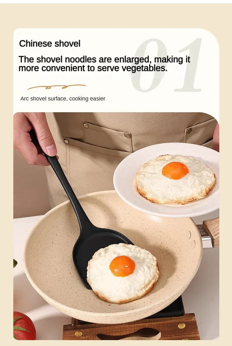 1/10PCS Food-Grade Silicone Kitchen Tools Set, Heat-Resistant Slotted Spoon for Non-Stick Cookware & Hot Pot, Multi-Use Strainer