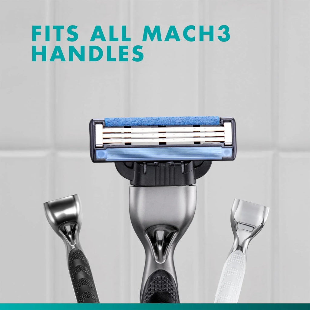 Gillette Mach3 Shaving Razor for Men,1 Razor Gillette 3-Blade Handle for Men’s Grooming,5 Razor Blade Refills,Lubrication Strip