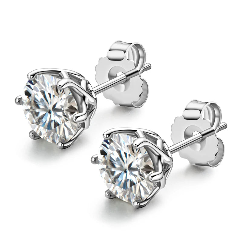 Premium 0.5-2ct Moissanite Diamond Stud Earrings for Women Orginal 925 Sterling Silver Screw Back Women Moissanite Earring 2026