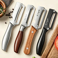 Stainless Steel Kitchen Peeler Multi-Function Kitchen-Specific Peeler for Slicing Fruit and Vegetables with Wooden/ Steel Handle