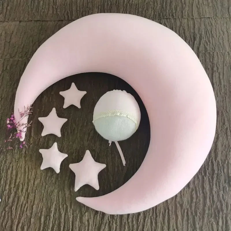 Baby Photography Props Newborn Posing Pillow Cute Baby Hat Colorful Beans Moon Stars Photo Shooting Set For Infant Newborn Gift