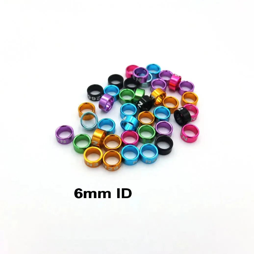 50PCS Randomly Numbered Aluminum Closed Bird Leg Bands in Assorted Colors - Ideal for Bird Identification and Tracking