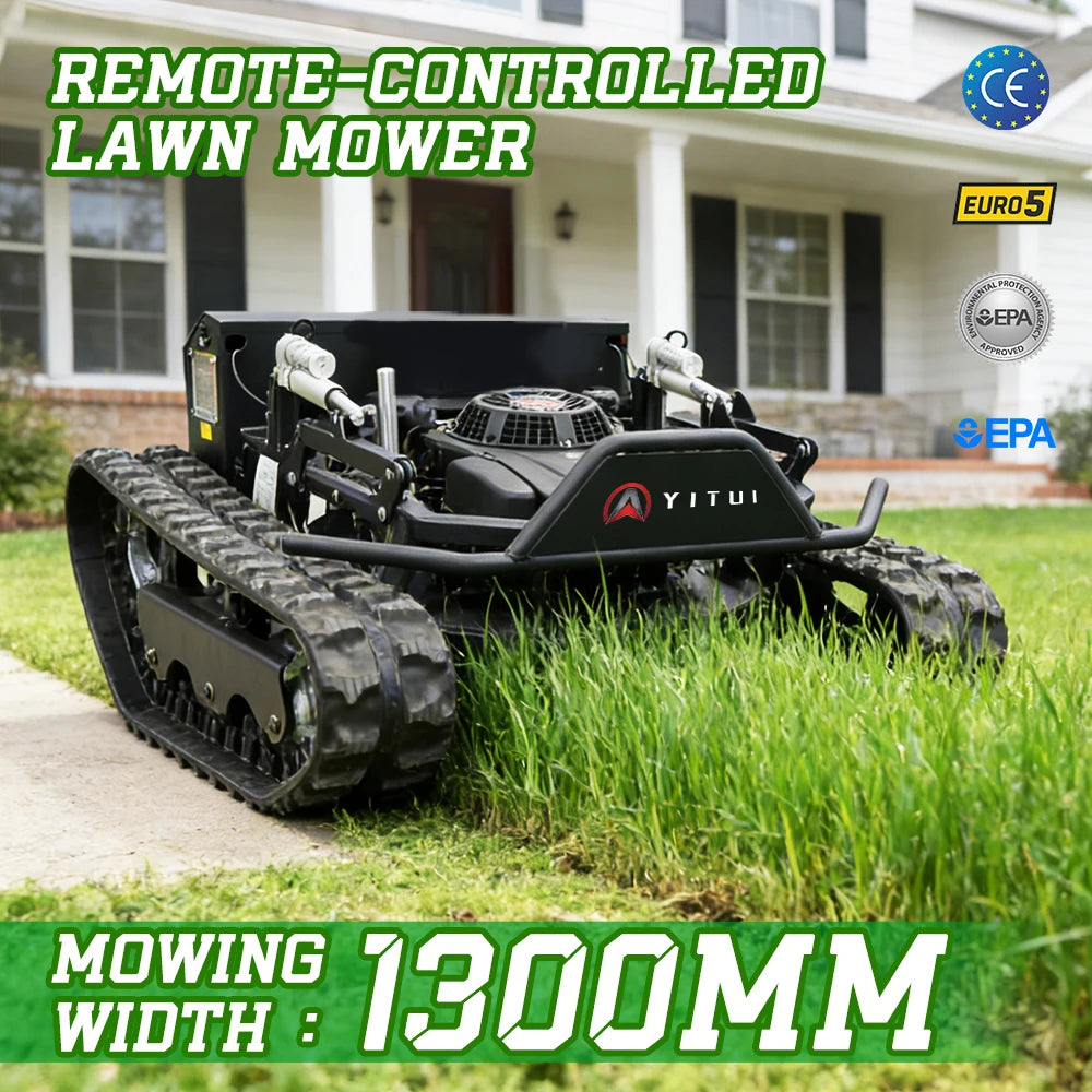Personalized Customized Ce Epa All Terrain Lawn Mowing Robot With Rubber Tracks And Multi Functional Remote Control