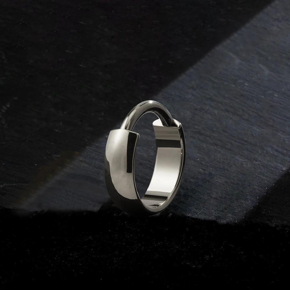 Right Grand ASTM F136 Titanium 16G Wide Chunky Conch Clicker Ring 8/10/12mm Cartilage Hoop Earring Earlobe Nose Piercing Jewelry
