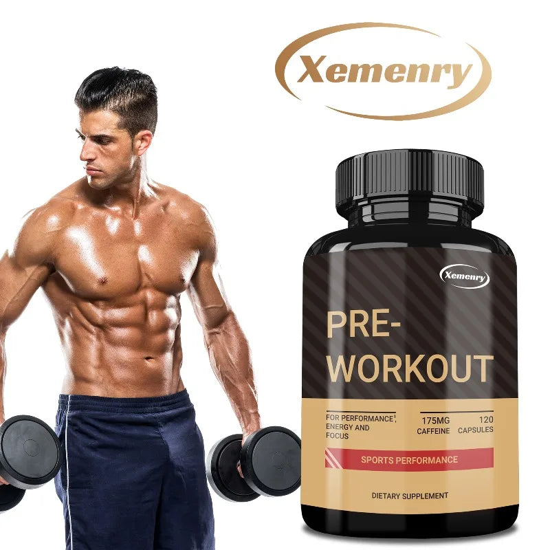 Pre-Workout Supplements - Helps with Energy, Endurance, Muscle Mass and Focus