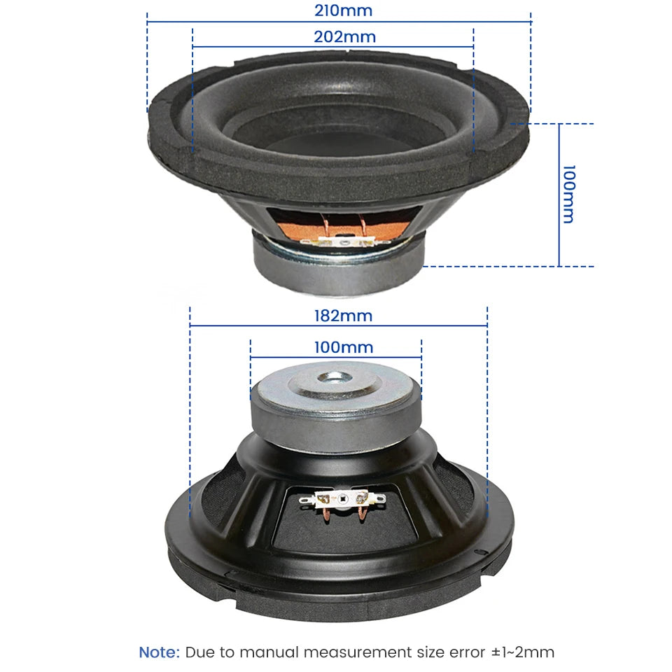 AIYIMA Audio 8 Inch 4 Ohm 80W Subwoofer Audio Speaker Home Theater Woofer Louderspeaker Driver 100 Magnetic Bubble Edge