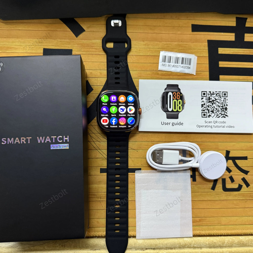 Original M99 Smartwatch with 2.4 Inch AMOLED Screen 4G/5G SIM Card Slot GPS WiFi 190° Rotating Camera Android 10.0 Gaming Watch