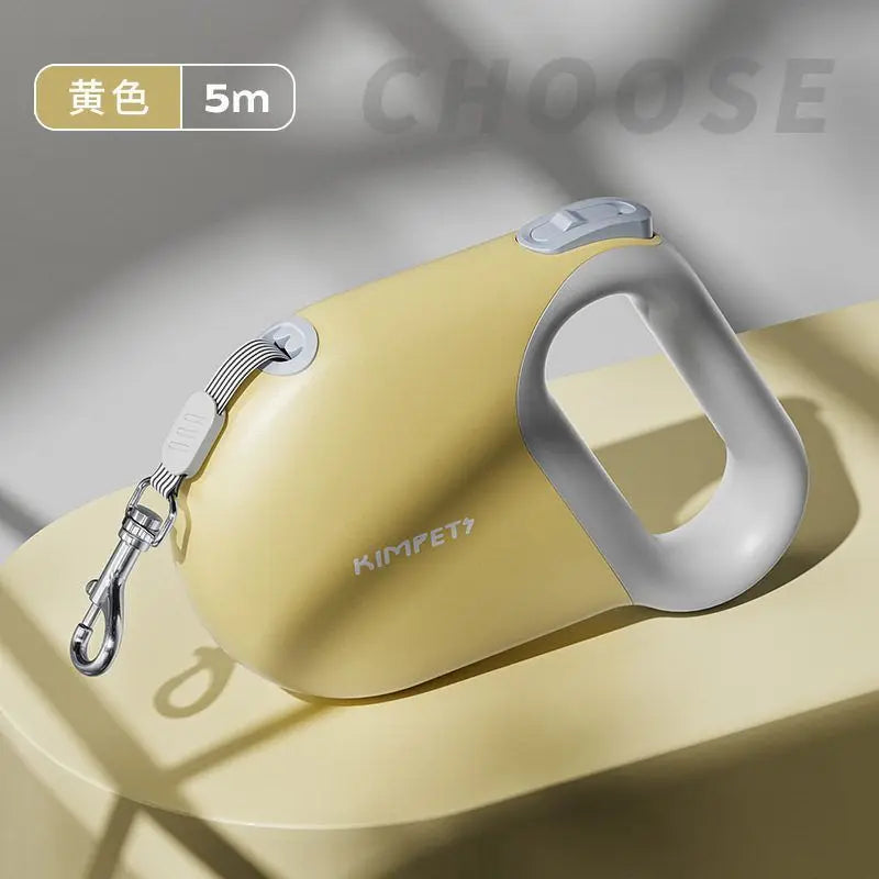 Automatic Retractable Dog Leash 5 Meters Long Teddy Dog Walking Rope Polyester Material for Small to Medium Sized Dogs