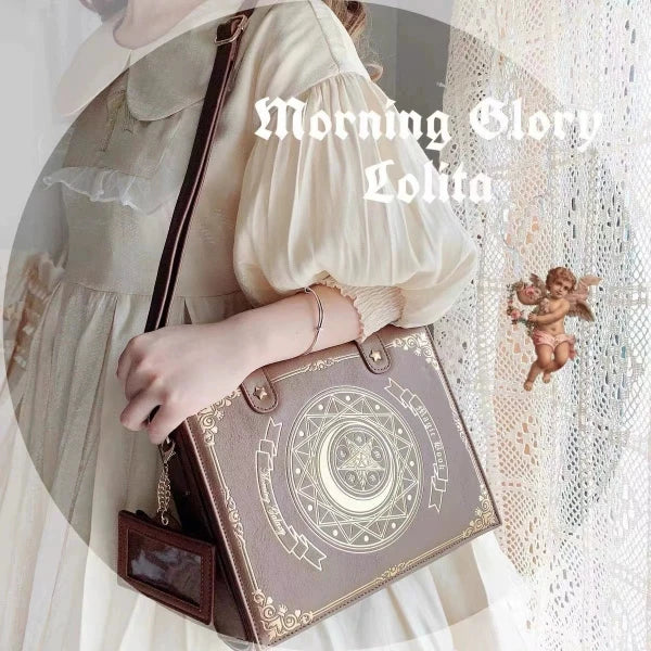 Morning Glory Original Design Star Moon Magic Book Crossbody Shoulder Bag Ladies Sweet Elegant Series Bag Synthetic Leather