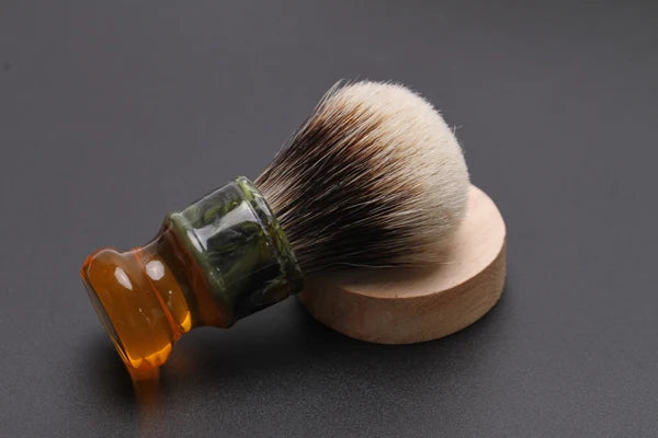 YAQI Retro 22MM Sagrada Familia Two Band Badger Hair Resin Handle Men Wet Shaving Brush High Quality Mature Male Shaving Brush