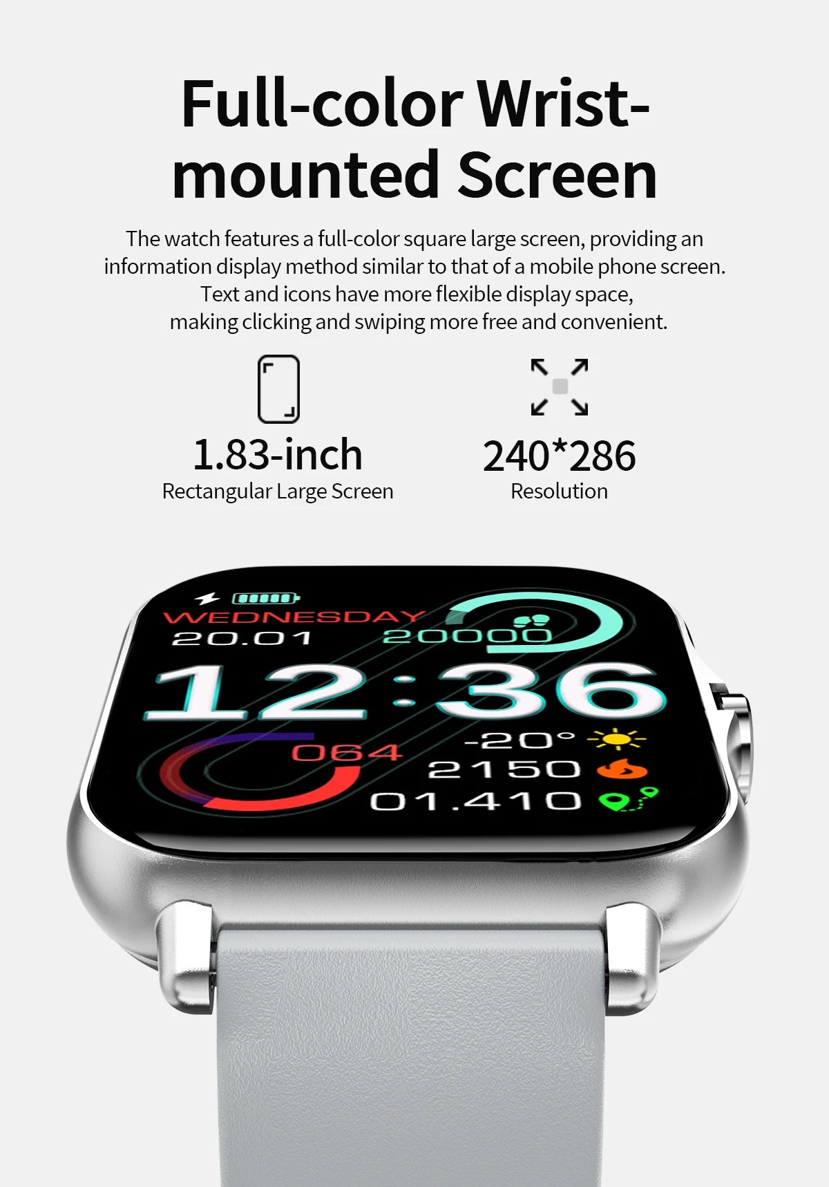 NEW Smart Watch Full Screen Multi-color Watch Strap Wireless Call For Android/IOS Message Reminder Outdoor Sport Watch Men Women