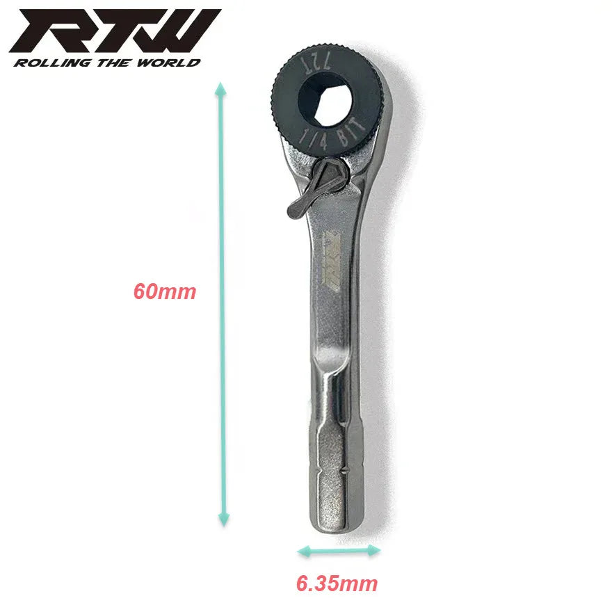 1/4 Inch 6.35mm Ratchet Wrench Quick Release Hex Socket Torque Screwdriver EDC Compact Hand Tool Kit for Car Repair