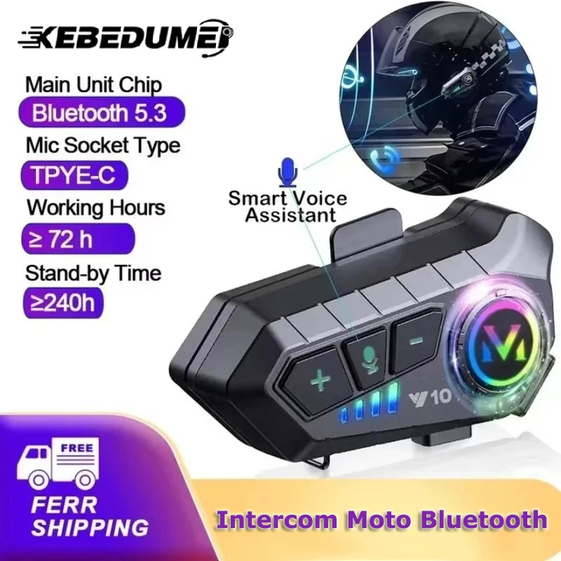 Bluetooth Motorcycle Helmet Headset Wireless IPX6 Waterproof Noice Reduction Earphone Super Long Standby HandsFree Headphone