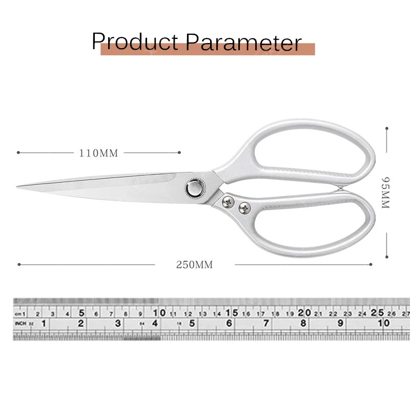 WXCOO Chicken Bone Scissors Stainless Steel Cutting Knife Kitchen Scissors Multifunctional Food Scissors Slicing Fish Meat Knife