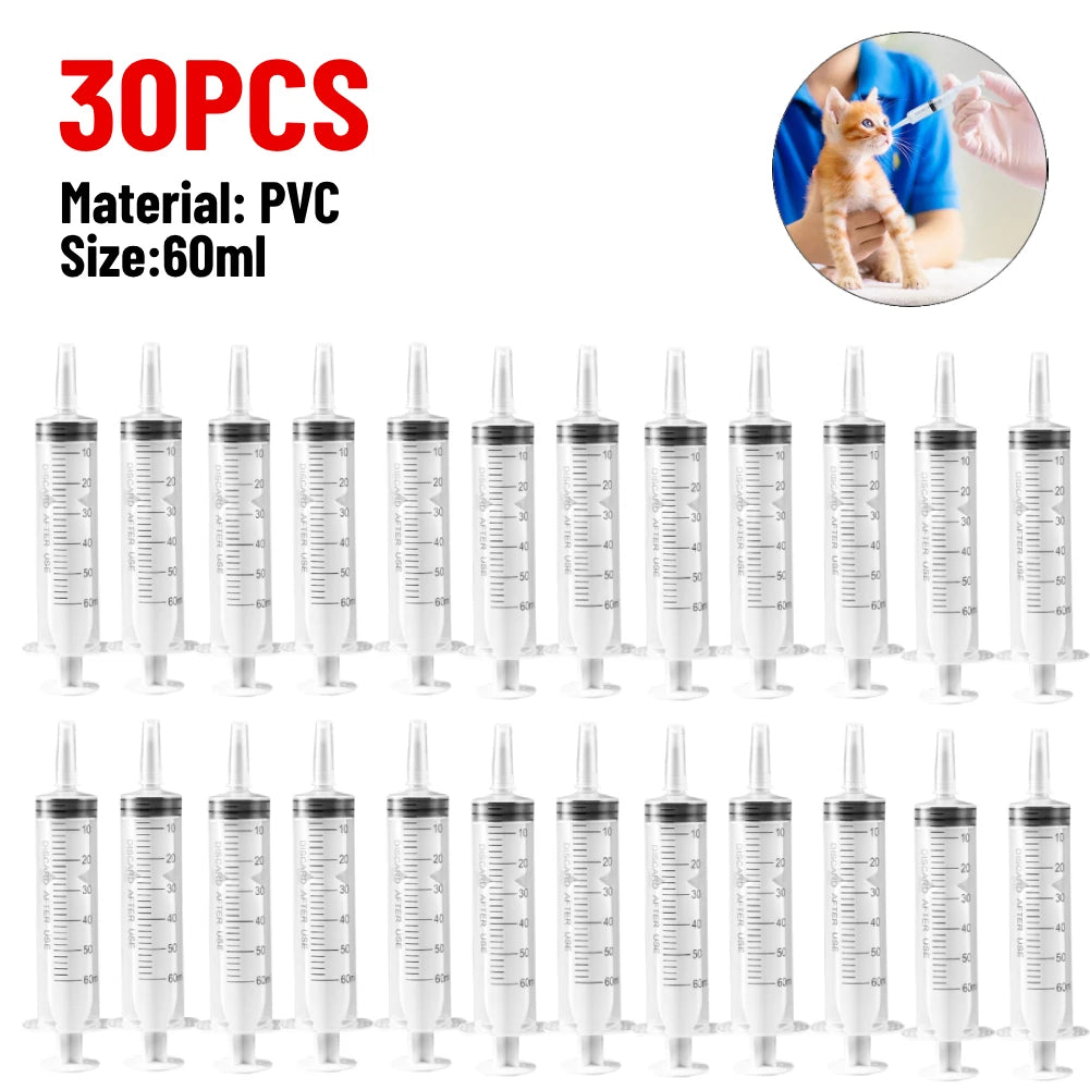 20/60/100ml Plastic Reusable Syringe For Measuring Nutrient Sterile Hydroponic Measure Perfume Rinse Disposable Sampler Injector