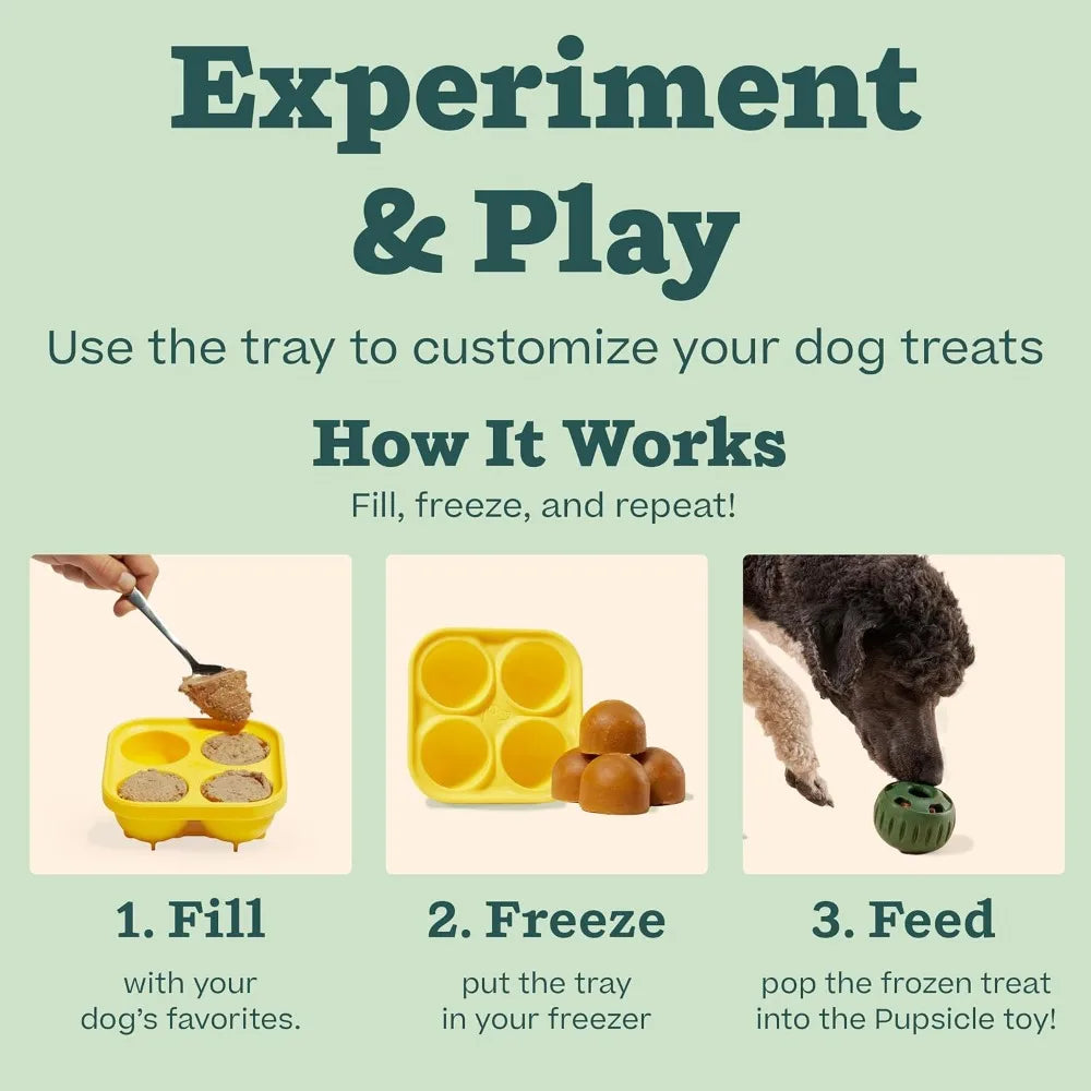 Chew Proof Interactive Dog Toys Silicone Dog Treat Molds Pupsicle Frozen Treat Maker Summer Cooling for Large Breed Dogs