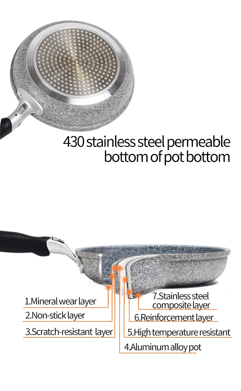 Non-Stick Pan Frying Pan Wok Pan 28cm Home Steak Skillet Pancake Fried Induction Cooker Gas Stove Special Saucepan Nonstick Pan