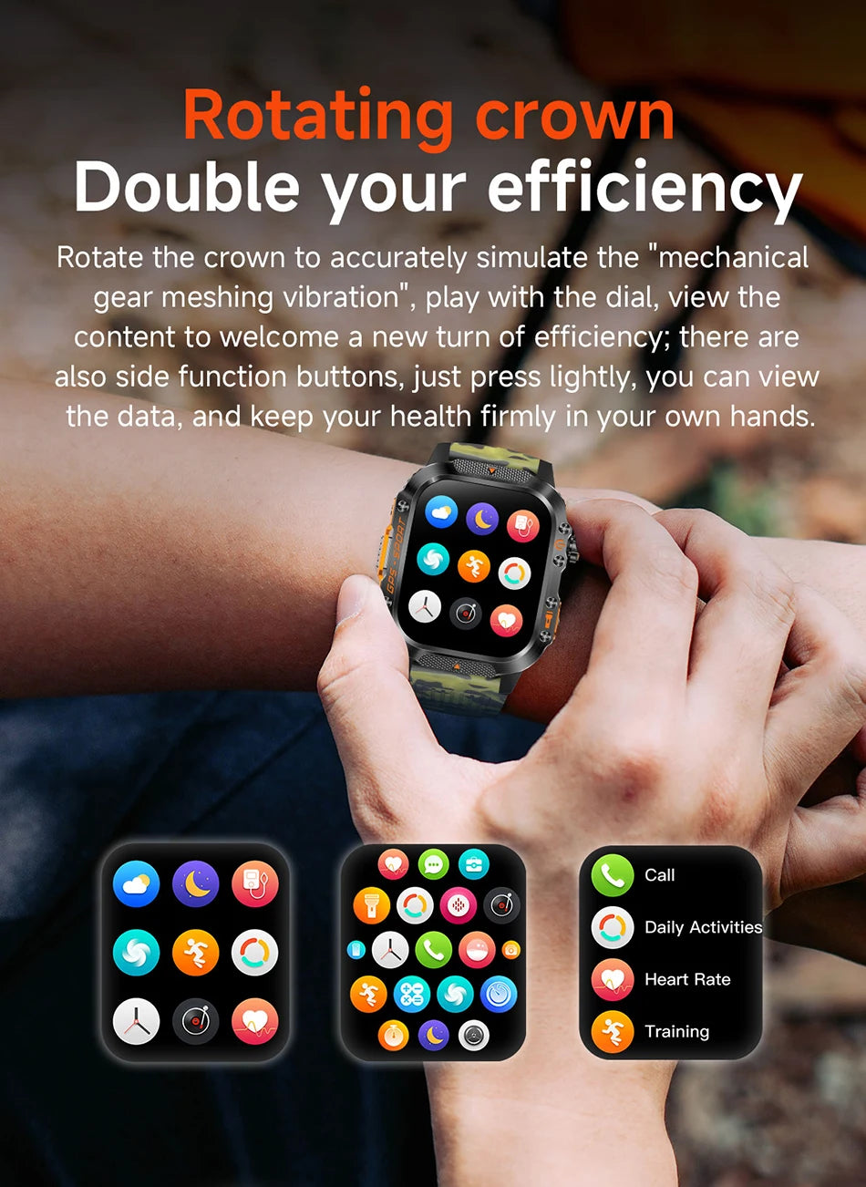 2025 New Dual-Frequency Satellite GPS Sports Smart Watch Compass Barometer Bluetooth Call 10ATM Waterproof Swim Smart Bracelet