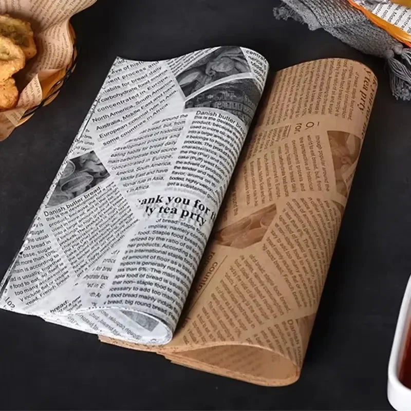 100/1000 Pcs Oil-Proof Paper for Wrapping Burger Bread Fried Food Sandwich Packaging Fryer Air Baking Paper Plate  Accessories