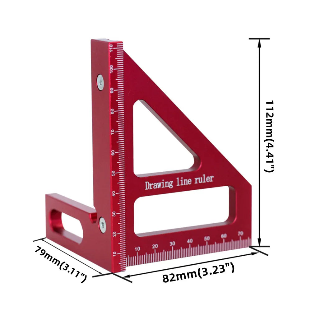 Carpenter Square Protractor,Center Scribe Gauge Kit Center Finder Miter Triangle Ruler T-Type Scriber Layout Measuring Ruler