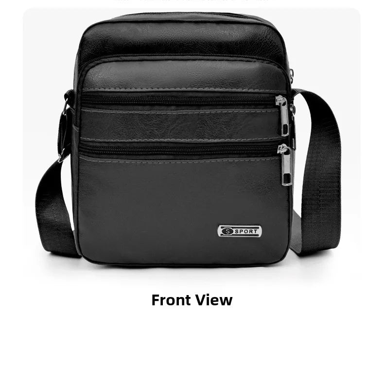 Simplified Soft Leather Crossbody Bag Fashionable Single Shoulder Bag Men's New Model Outdoor Travel Large Capacity Backpack
