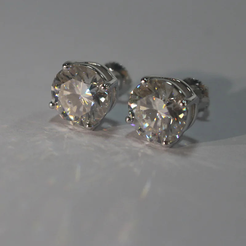 Premium 0.5-2ct Moissanite Diamond Stud Earrings for Women Orginal 925 Sterling Silver Screw Back Women Moissanite Earring 2026