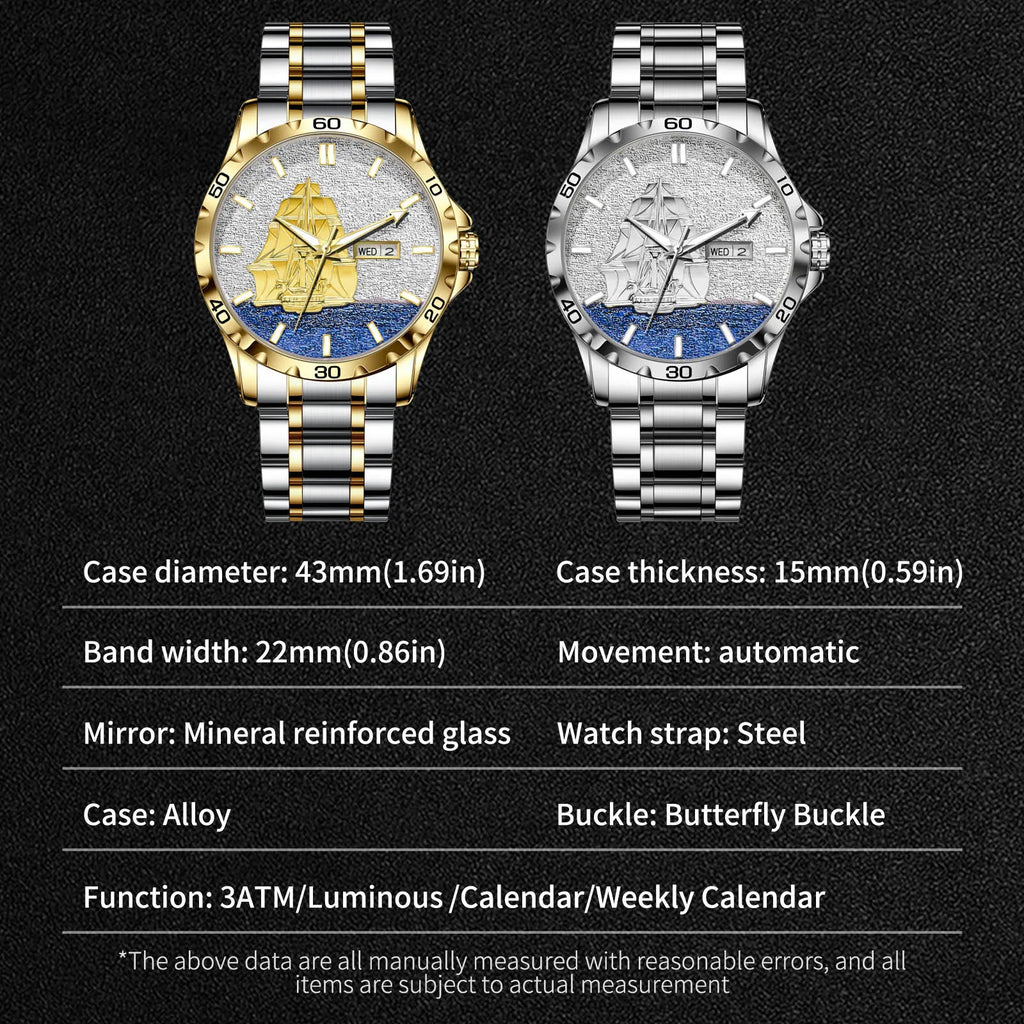 Glenaw Sailing Series Top Brand Luxury Men's Watch Fashion Business Fully Automatic Mechanical Waterproof Watch