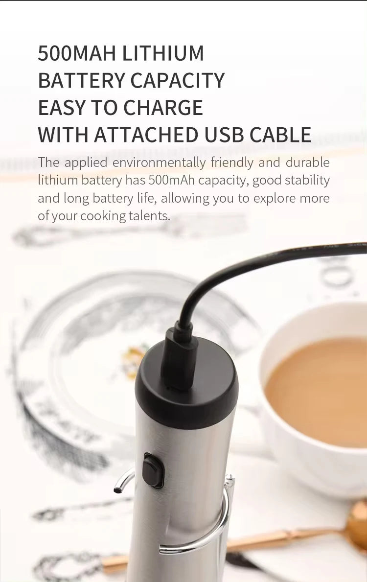 Wireless Electric Mini Milk Frother Coffee Whisk Egg Beater Blender Portable Stirrer Cappuccino Maker for Kitchen Cooking Tools