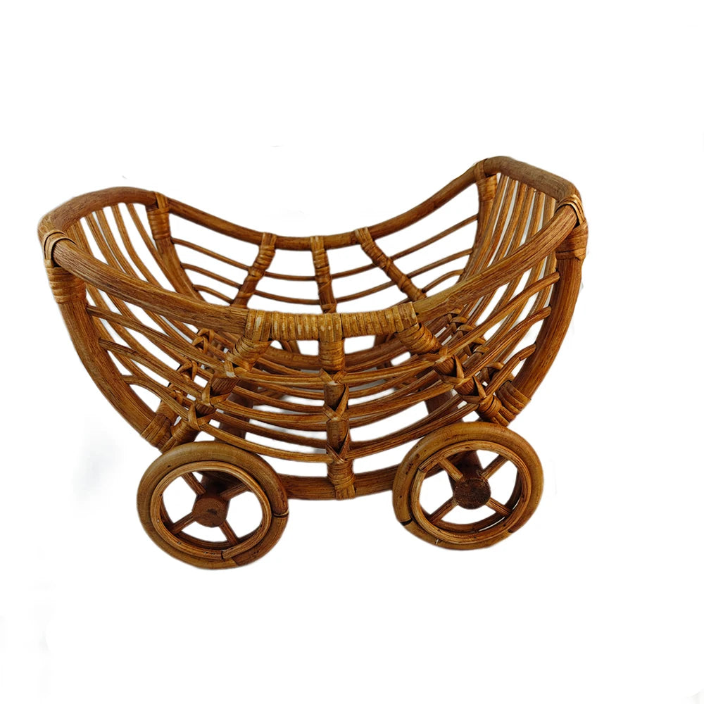 Original Baby Rattan Cart Basket Newborn Photography Props Trolley Baby Crib Newborn Photography Chair Stroller Prop Fotografia
