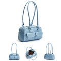 New women's bag fashion niche oil wax leather bowling bag multi-pocket armpit bag commuting handbag single shoulder bag