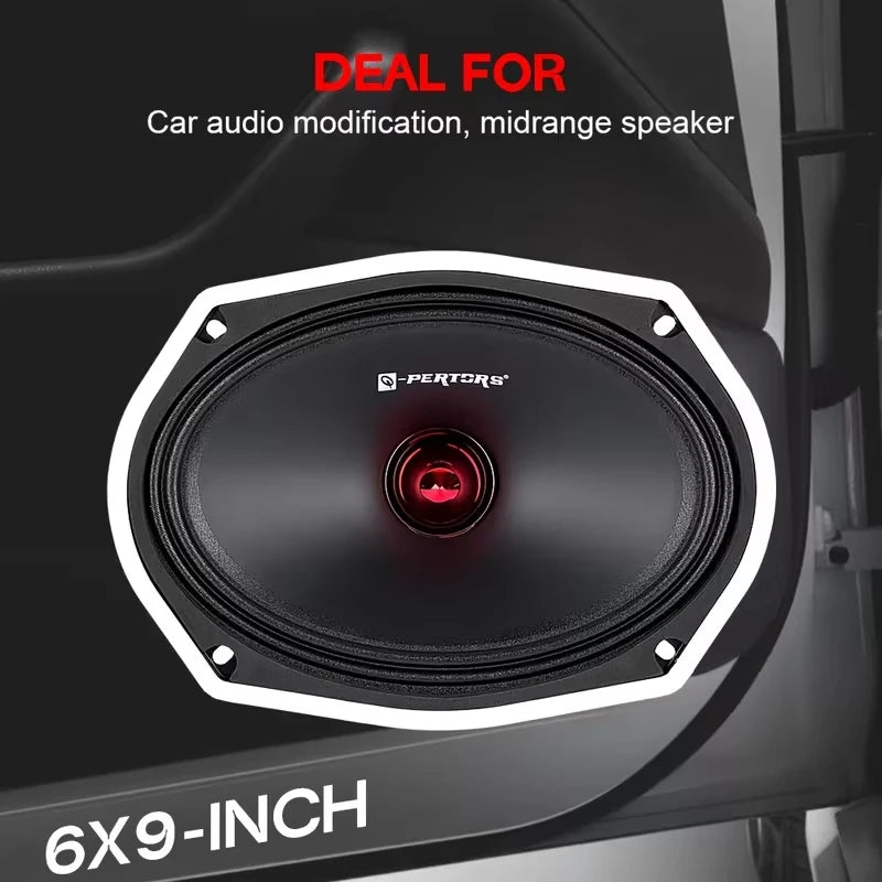 1pc 6*9inch High-Fidelity Mid-Range Car Speaker 1200W Surround Sound Audio Music Stereo Subwoofer Speaker 95dB Easy Installation
