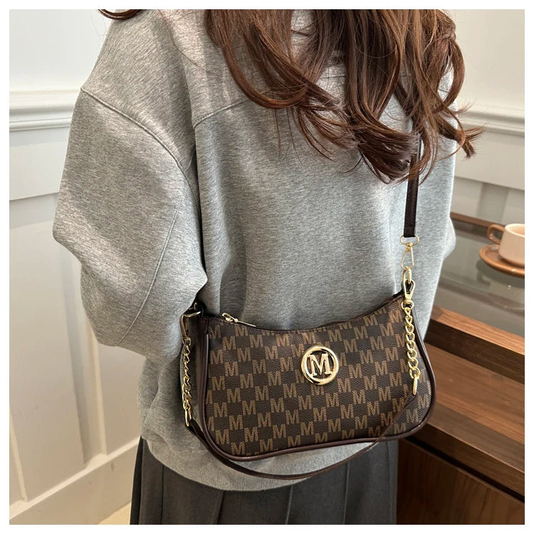 Vintage Floral Print Underarm Bag Women's Crossbody Shoulder Bag Casual Versatile Small Bag Popular Female Fashion Design