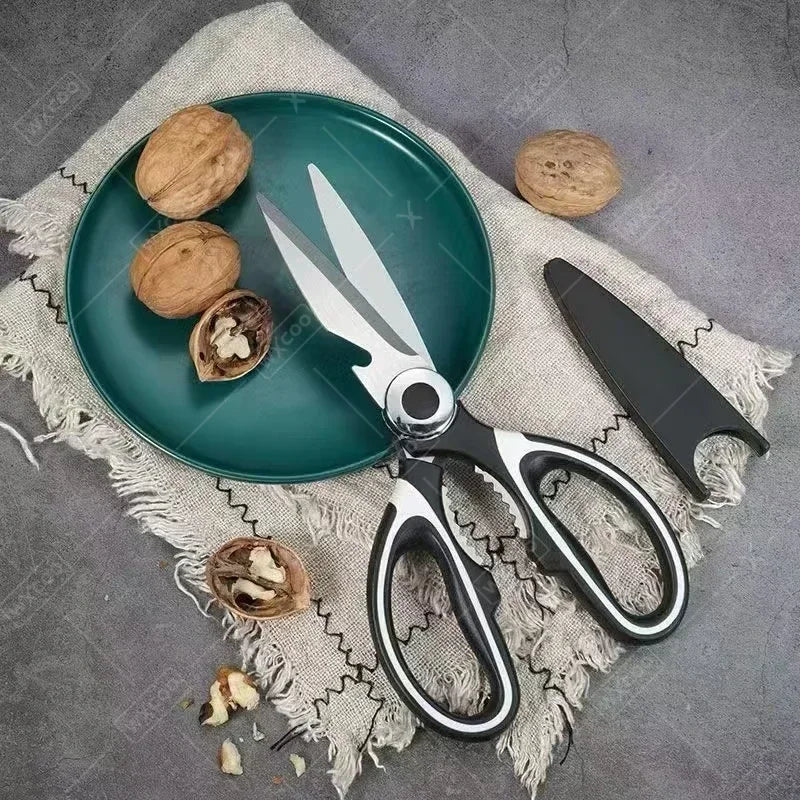 WXCOO Chicken Bone Scissors Stainless Steel Cutting Knife Kitchen Scissors Multifunctional Food Scissors Slicing Fish Meat Knife