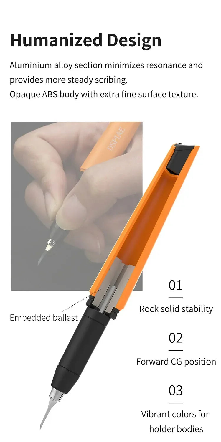 DSPIAE PT-TH PRO "WING"  Push Broach Push Knife Handle DIY Engraving Tool for Assembly Model Building Hobby Tools