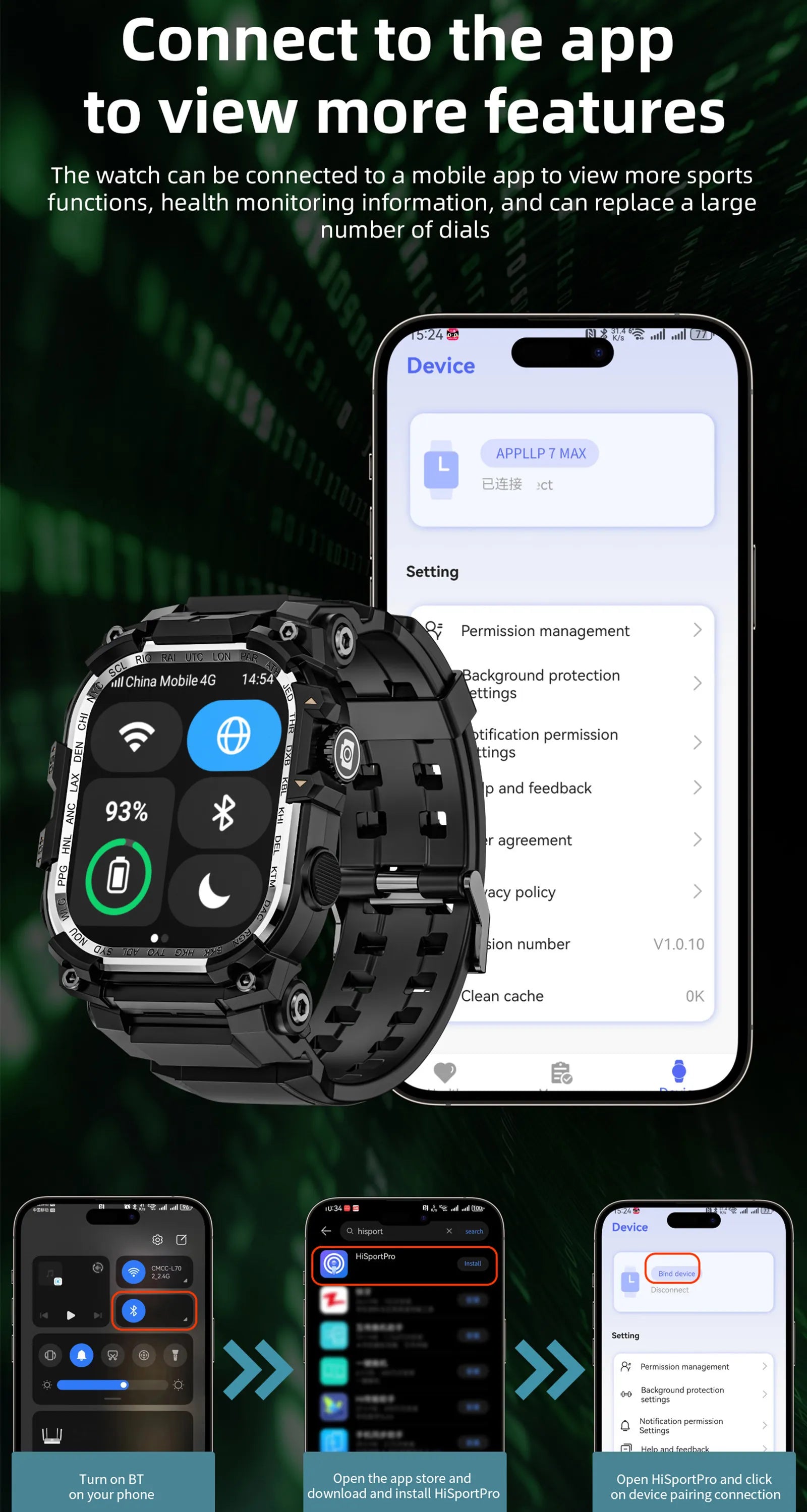 APPLLP 7 MAX 5G LTE Smartwatch 2.06inch Amoled Larger Screen Android 10.0 Smart Watch With 8MP Rotary Camera Sim Card Slot WIFI