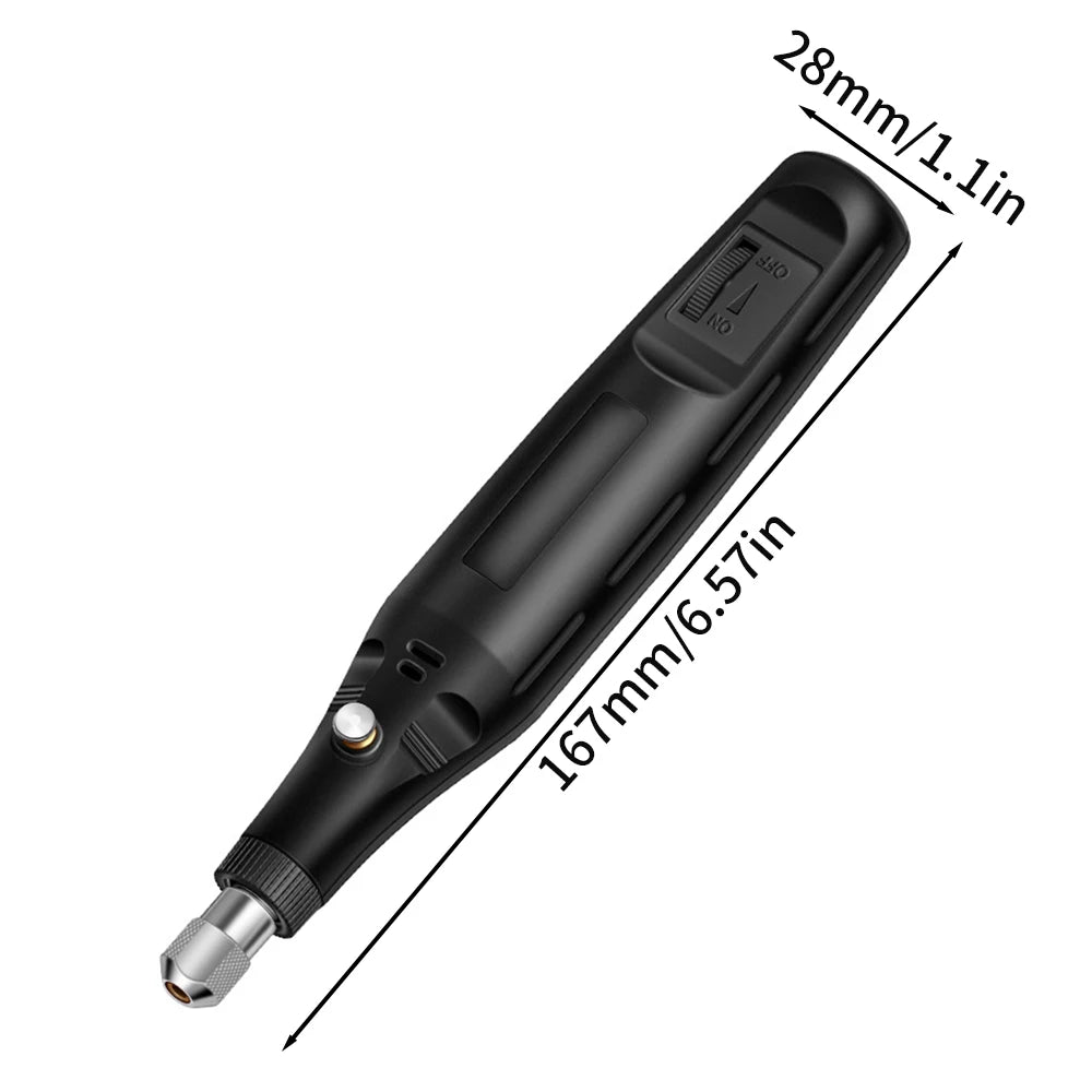 Mini Electric Drill Grinder with Drill Bit Sets 12V Portable Electric Carving Pen Rotary Household Drill Polish Grinding Machine