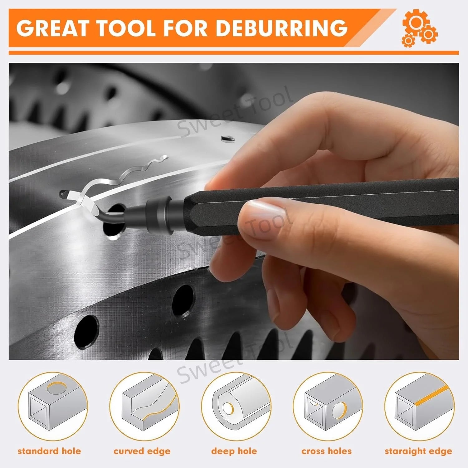 Deburring Tool Set RB1000 Black Metal Handle with 1/10/11 Swivel Blades for Metal PVC Plumbing 3D Printing Plastic Copper Resin