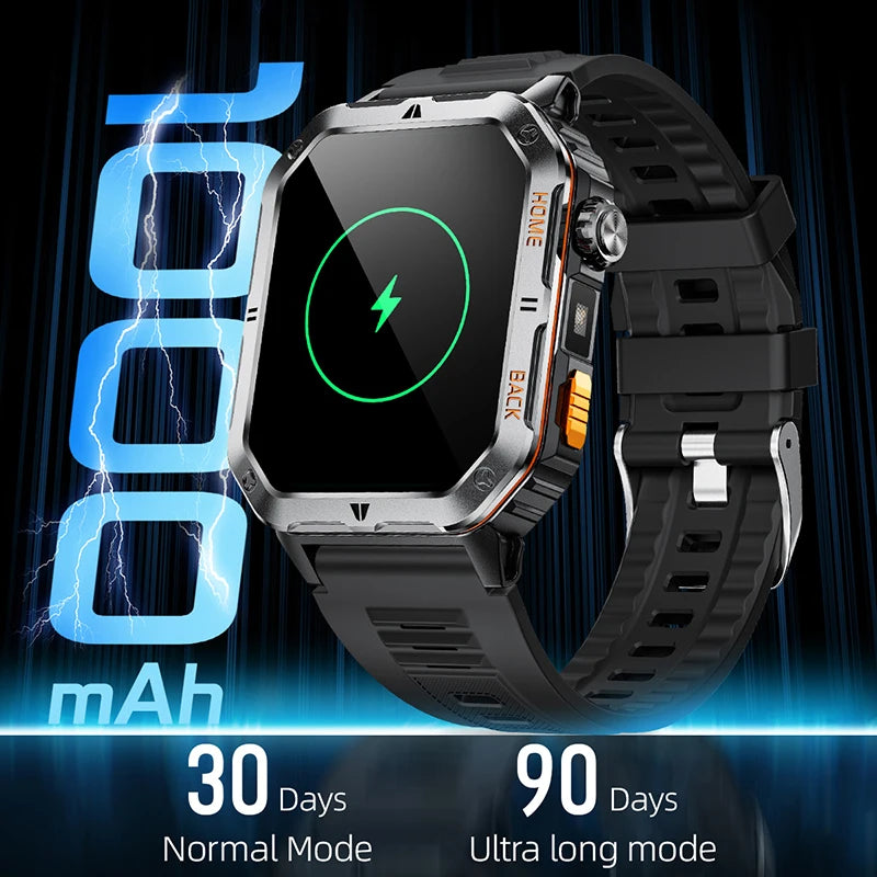 2025 New Smart Watch Men 1000mAh Ultra Large Battery 3ATM Professional Waterproof 2.01" HD Display Outdoor GPS Sports Smartwatch